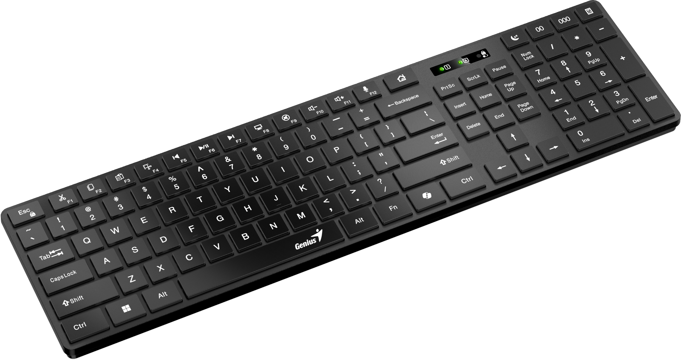 Genius Keyboard Wireless & BT AI Hot Keys SlimStar 7250BT Black English - Image 2