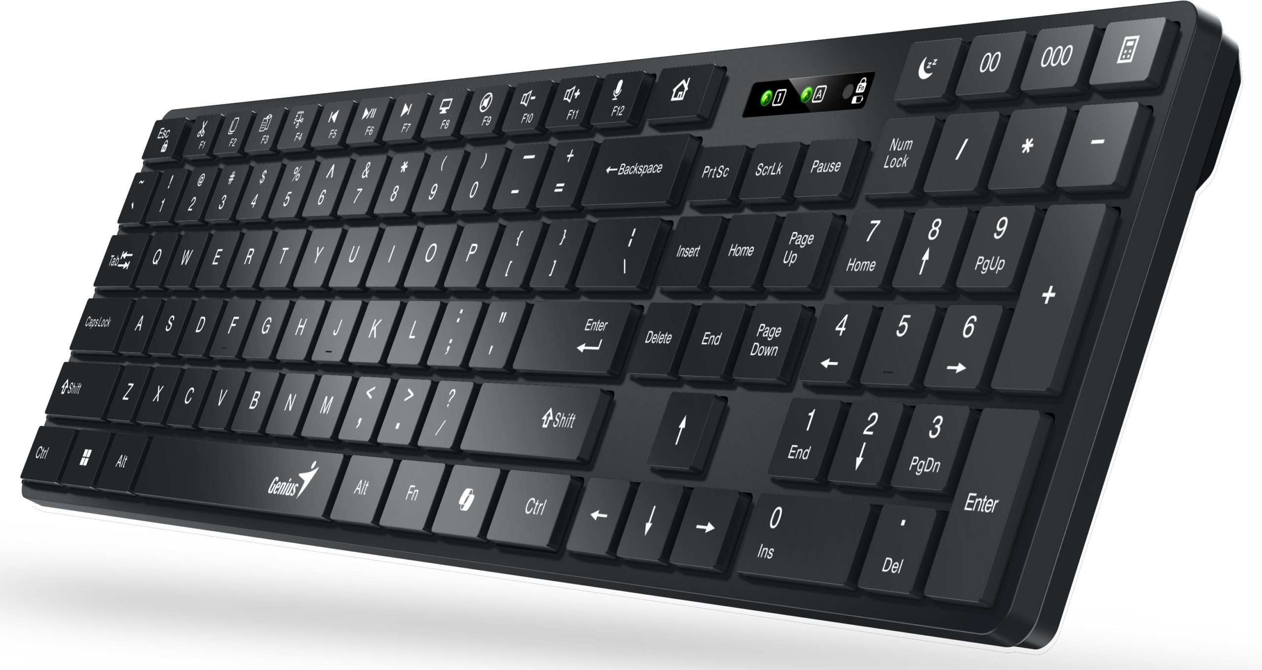 Genius Keyboard Wireless & BT AI Hot Keys SlimStar 7250BT Black English - Image 4