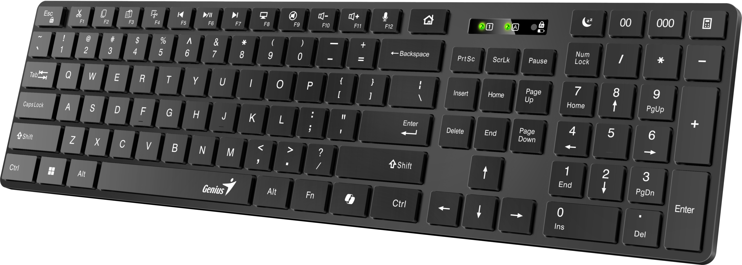 Genius Keyboard Wireless & BT AI Hot Keys SlimStar 7250BT Black English - Image 5