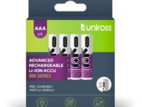 Uniross Rechargeable USB-C Lithium AAA Batteries (4pack)