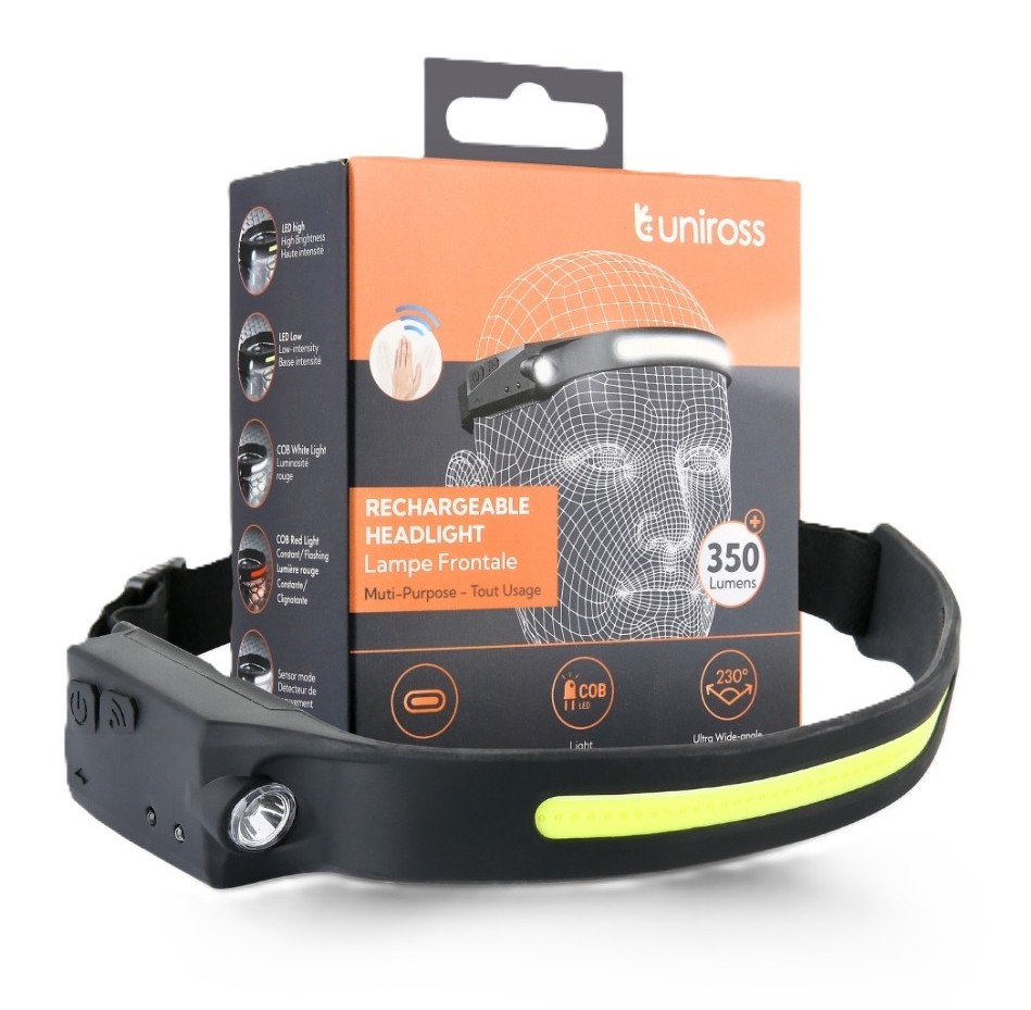 Uniross ULSH07 Headlamp 350LM USB-C Rechargeable