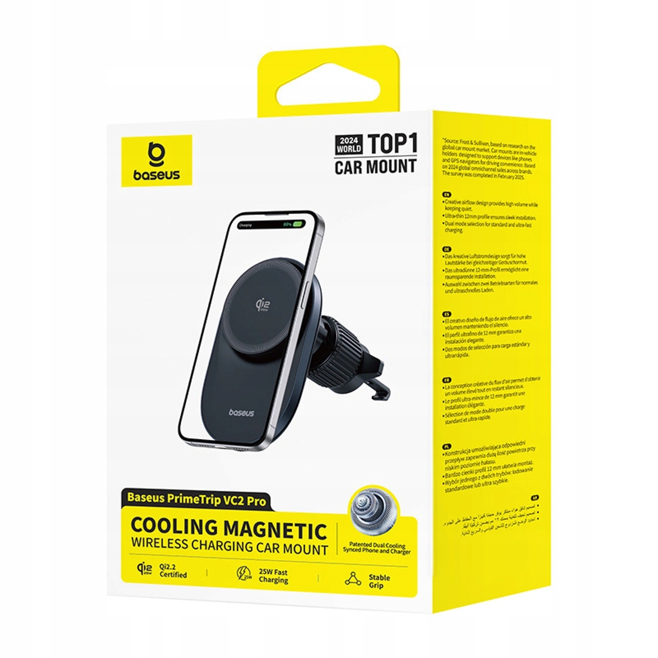 Baseus Car Charger Wireless AirVent Magnetic PrimeTrip VC2 Pro Cooling Qi2.2 - Image 7