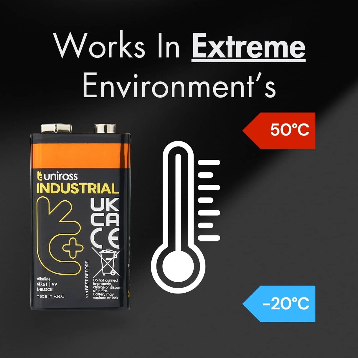 Uniross Alkaline 9V Industrial (Box of 10pcs) - Image 6