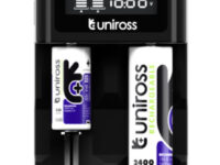 Uniross UCX004 Smart Charger for NiMH and Lithium Batteries (USB & 12V Powered) with LCD Display