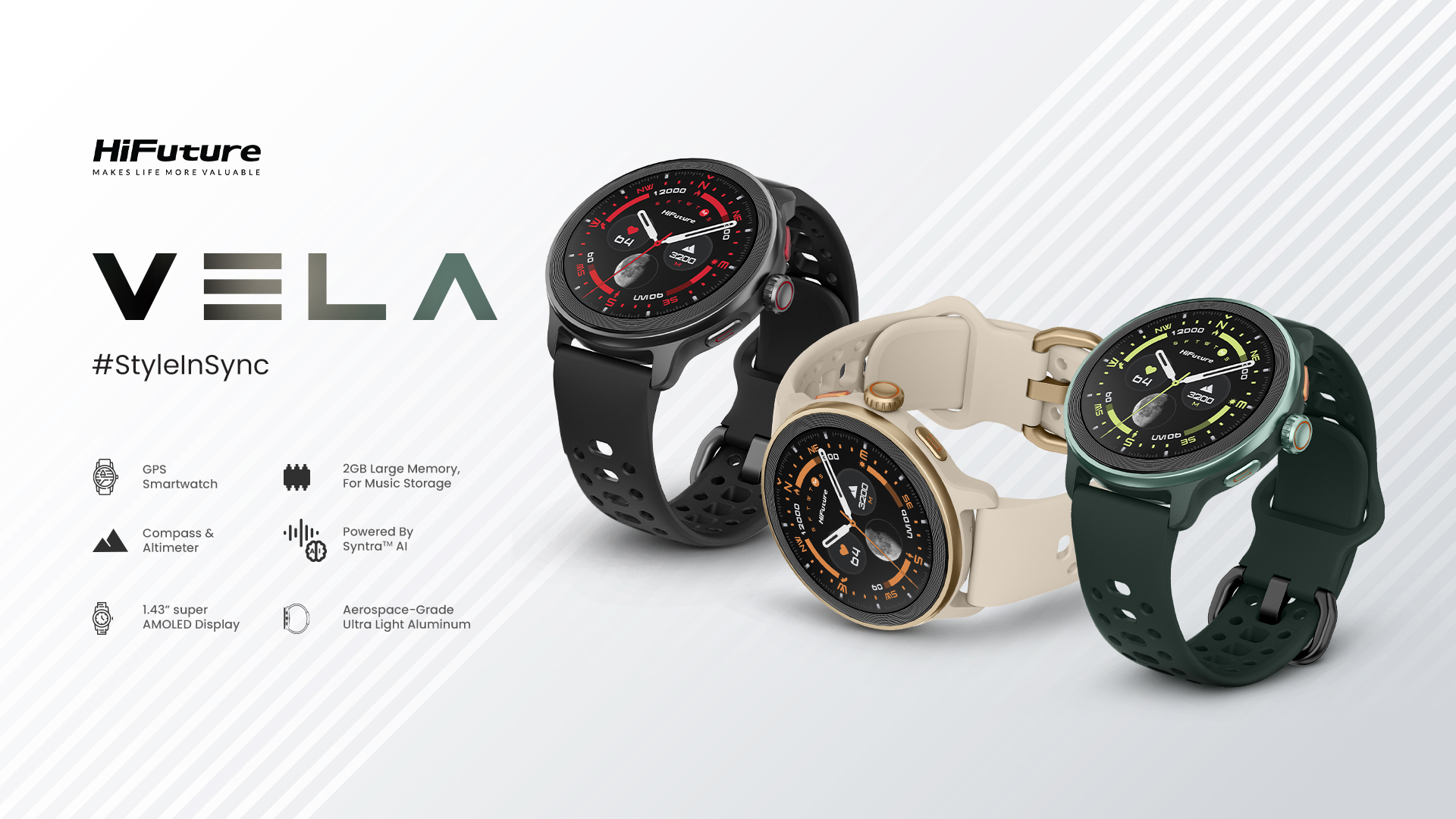 HiFuture Adventure GPS SmartWatch with AMOLED VELA Latte - Image 6