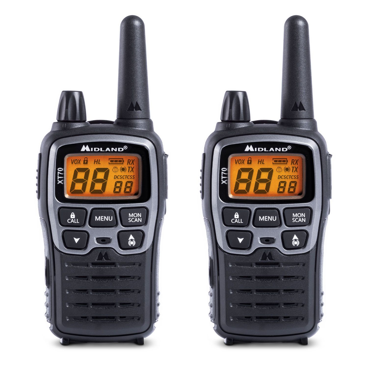 Midland XT70 Walkie Talkie (pair) Incl Earphone & USB Charging