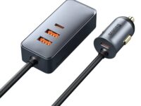 Baseus CCBT-A0G Multi Port USBA+USBC Car Charger with Extension Cord