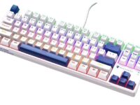 Machenike K500-B87 White/Blue Wired Gaming Keyboard 87 Blue Switch Keys